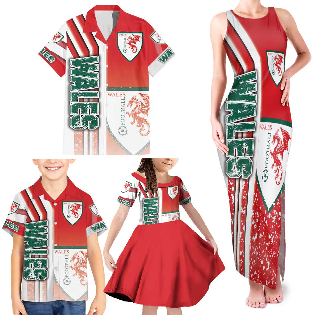Wales Football Family Matching Tank Maxi Dress and Hawaiian Shirt The Dragons Soccer - Road To Champion - Wonder Print Shop