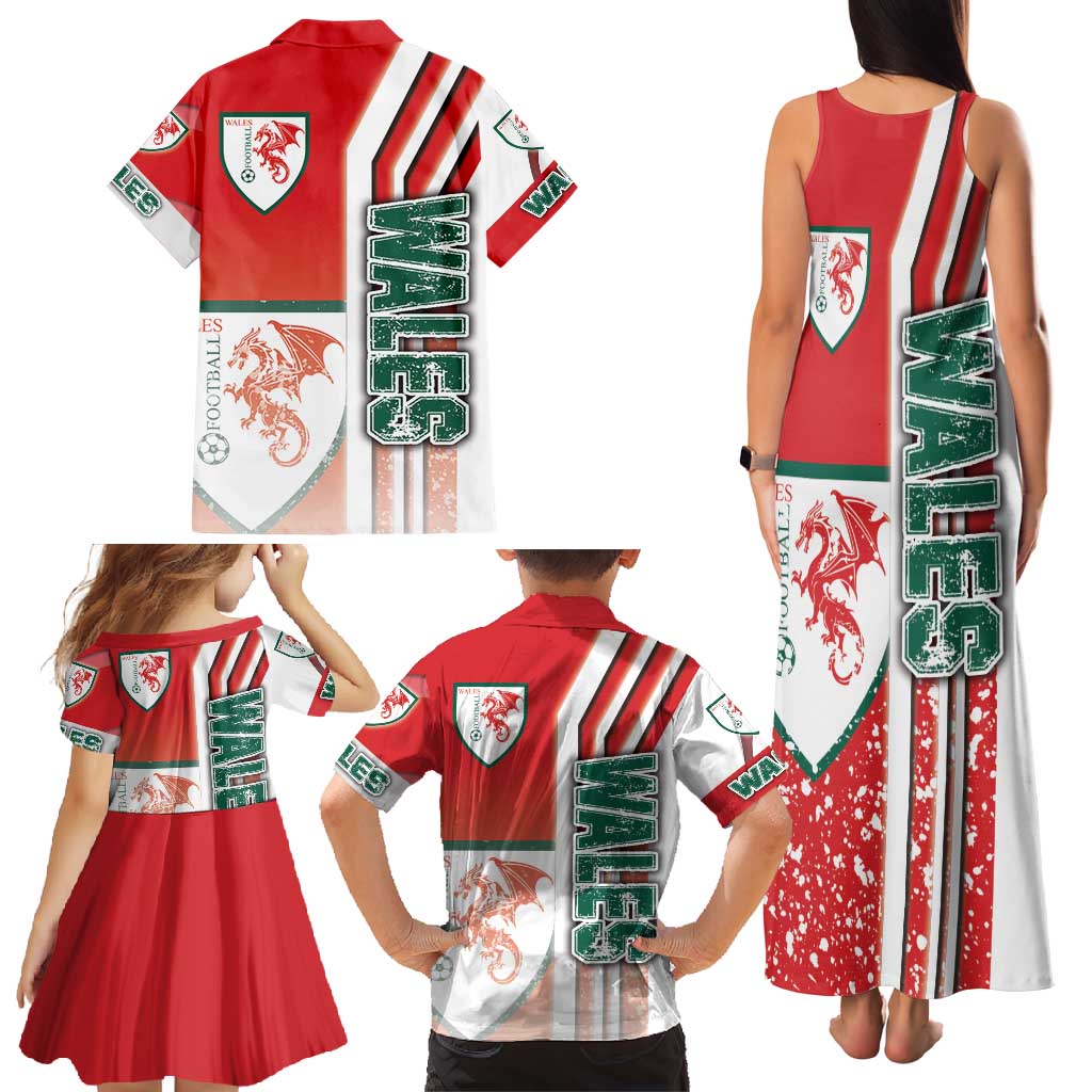 Wales Football Family Matching Tank Maxi Dress and Hawaiian Shirt The Dragons Soccer - Road To Champion - Wonder Print Shop