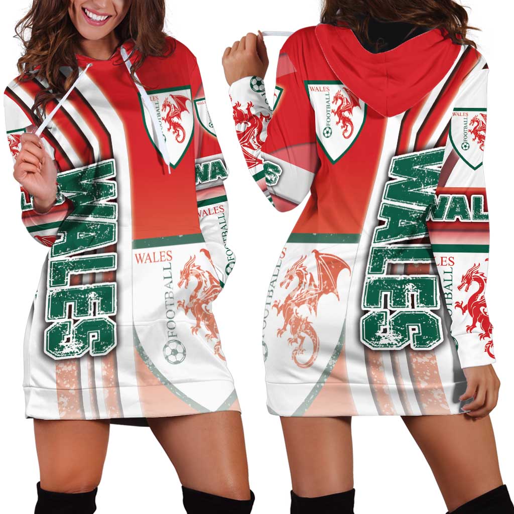 Wales Football Hoodie Dress The Dragons Soccer - Road To Champion - Wonder Print Shop
