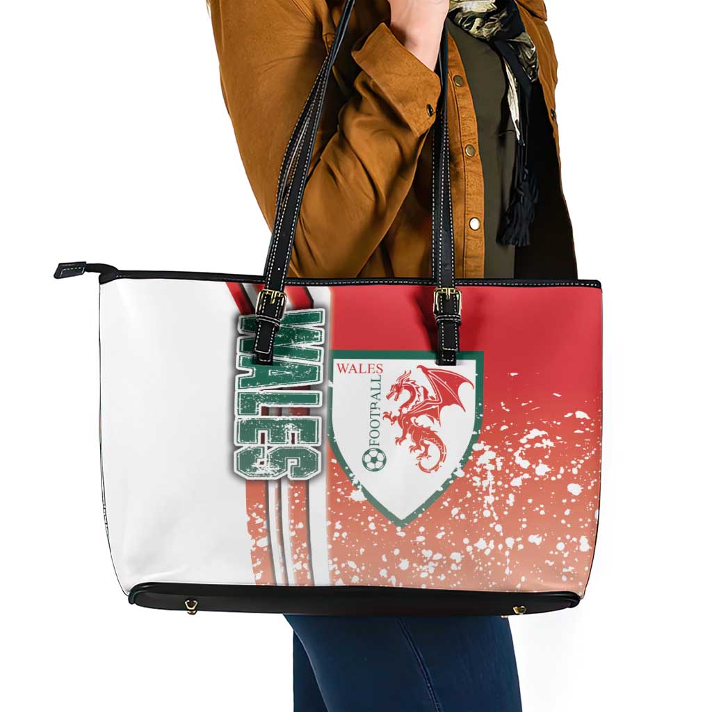 Wales Football Leather Tote Bag The Dragons Soccer - Road To Champion
