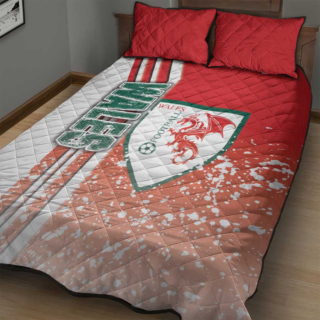 Wales Football Quilt Bed Set The Dragons Soccer - Road To Champion - Wonder Print Shop