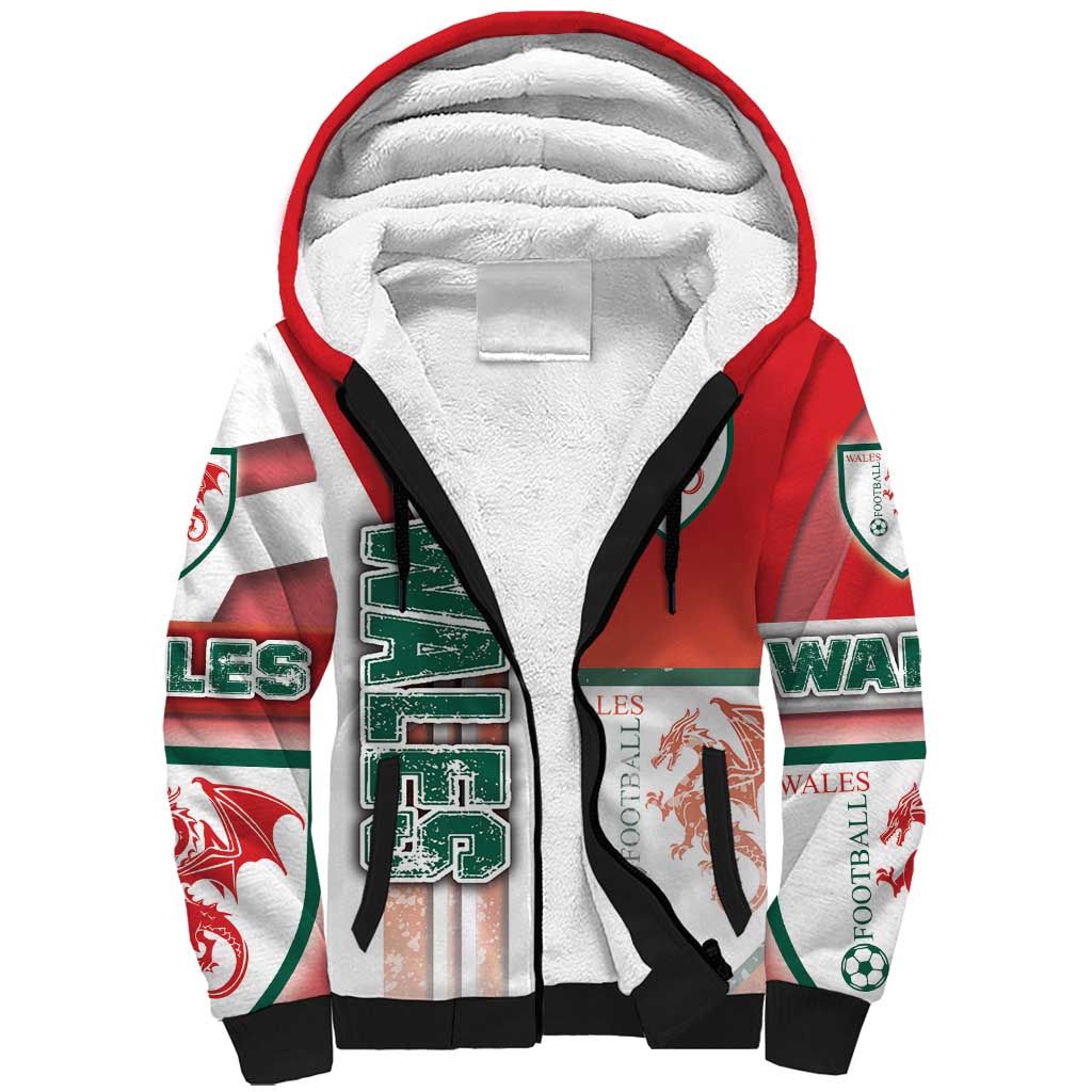 Wales Football Sherpa Hoodie The Dragons Soccer - Road To Champion - Wonder Print Shop