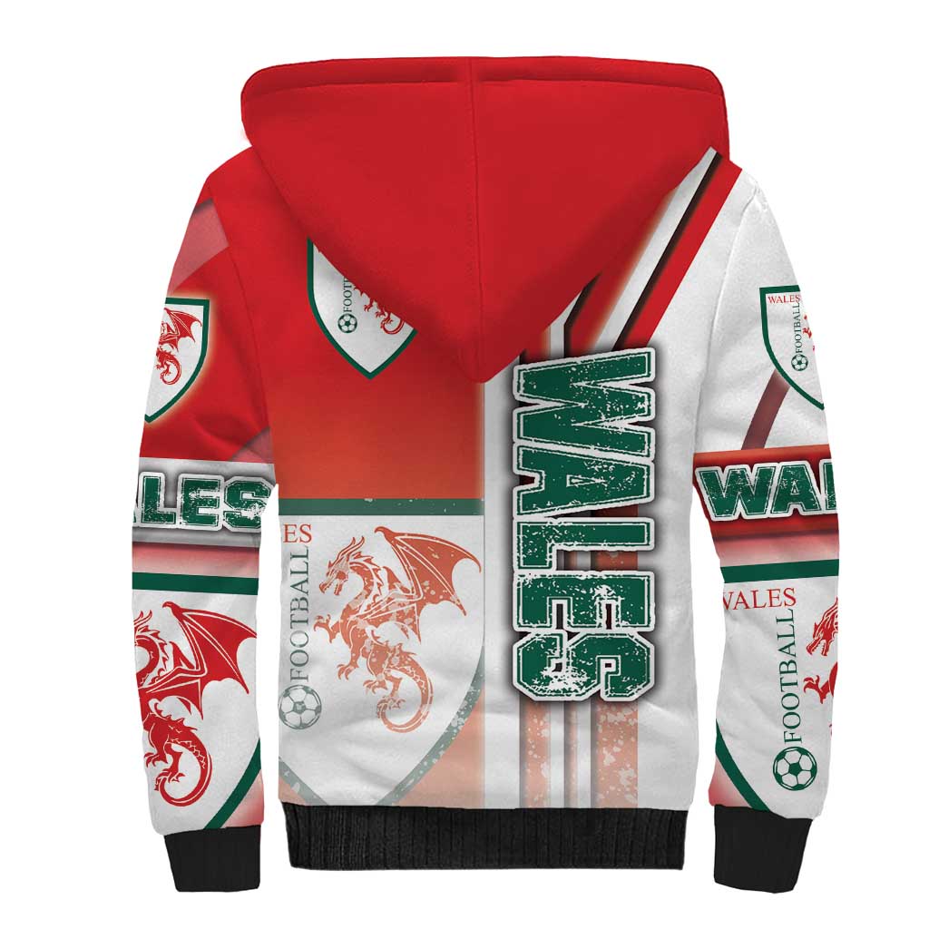 Wales Football Sherpa Hoodie The Dragons Soccer - Road To Champion - Wonder Print Shop
