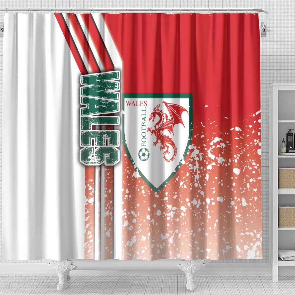 Wales Football Shower Curtain The Dragons Soccer - Road To Champion - Wonder Print Shop