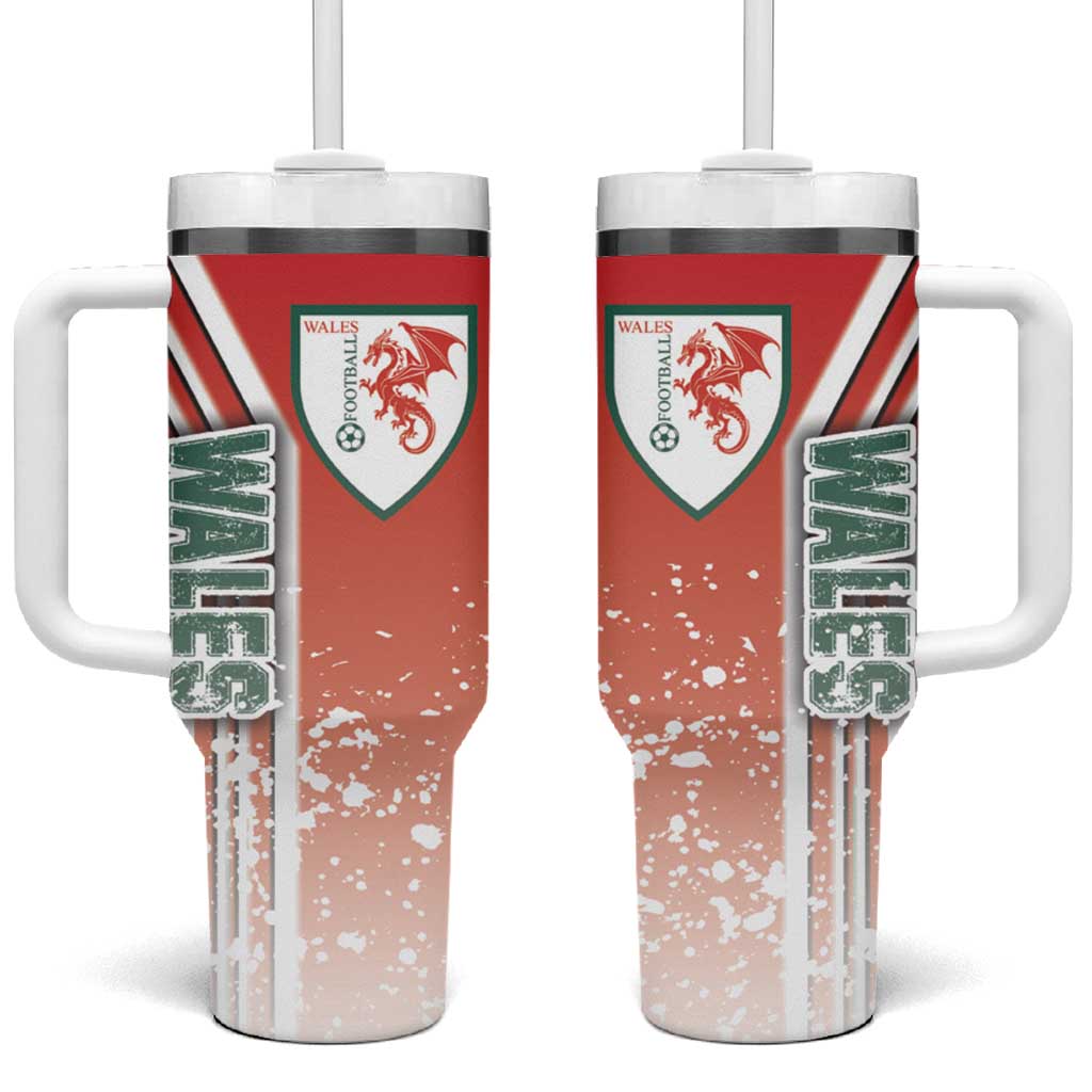 Wales Football Tumbler With Handle The Dragons Soccer - Road To Champion - Wonder Print Shop