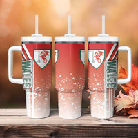 Wales Football Tumbler With Handle The Dragons Soccer - Road To Champion - Wonder Print Shop