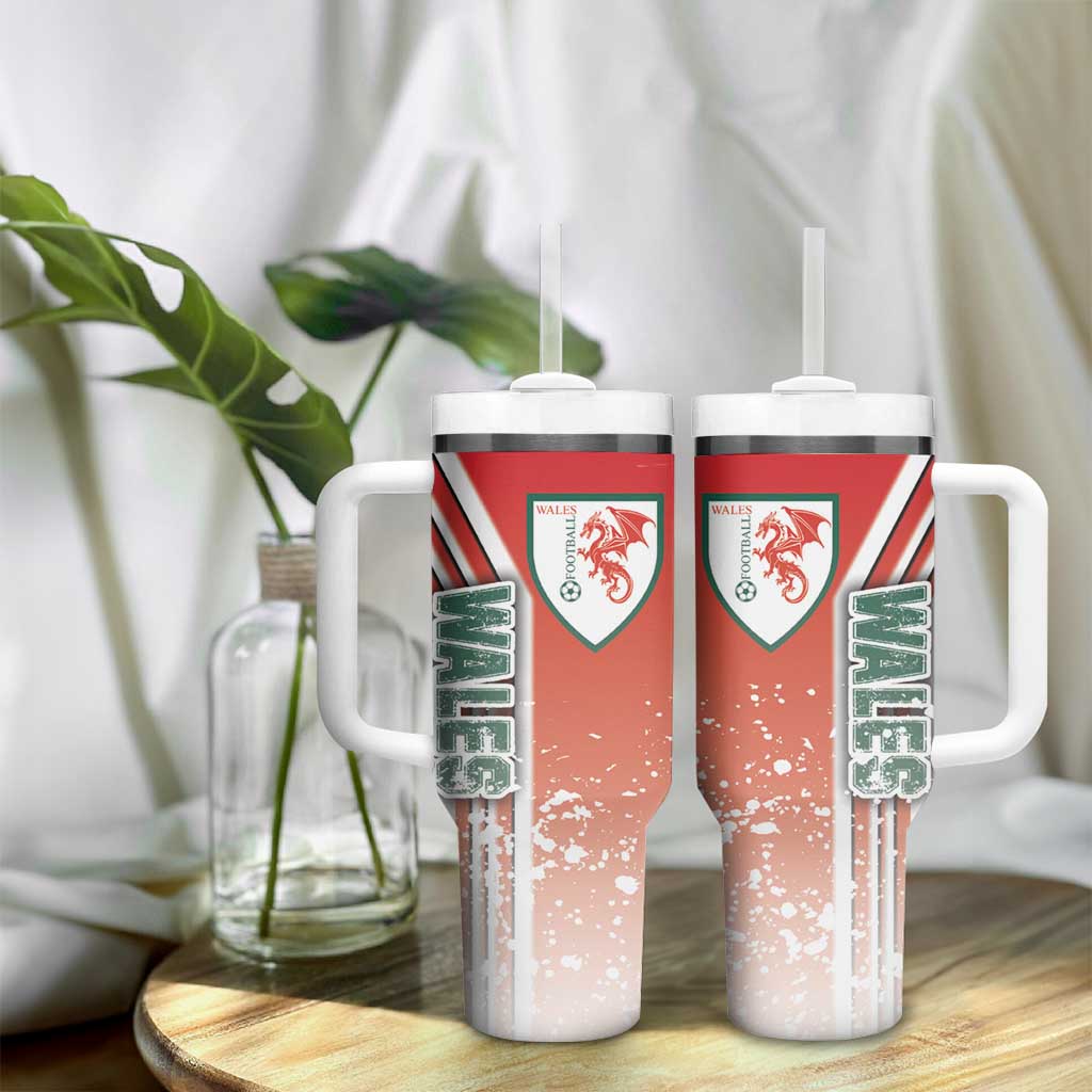 Wales Football Tumbler With Handle The Dragons Soccer - Road To Champion - Wonder Print Shop