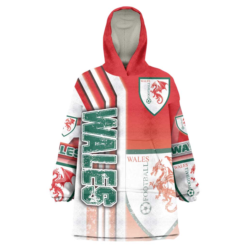 Wales Football Wearable Blanket Hoodie The Dragons Soccer - Road To Champion - Wonder Print Shop