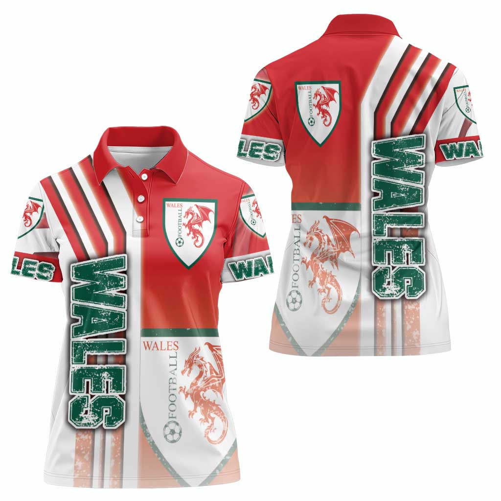 Wales Football Women Polo Shirt The Dragons Soccer - Road To Champion - Wonder Print Shop