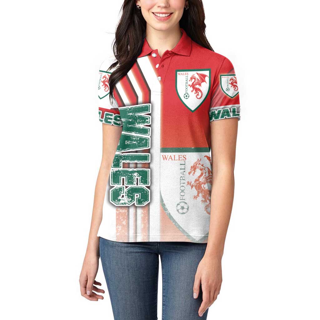 Wales Football Women Polo Shirt The Dragons Soccer - Road To Champion - Wonder Print Shop