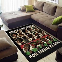 Never Apologize for Being Proudly Black Area Rug African Human - Wonder Print Shop