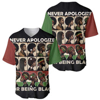 Never Apologize for Being Proudly Black Baseball Jersey African Human - Wonder Print Shop