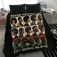 Never Apologize for Being Proudly Black Bedding Set African Human - Wonder Print Shop