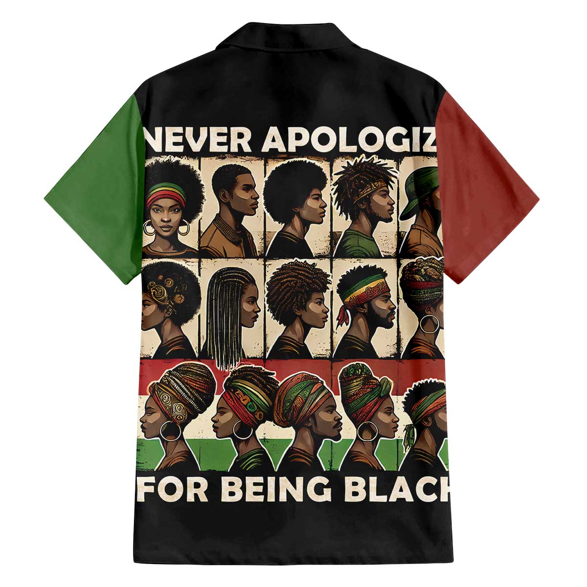 Never Apologize for Being Proudly Black Family Matching Off The Shoulder Long Sleeve Dress and Hawaiian Shirt African Human - Wonder Print Shop