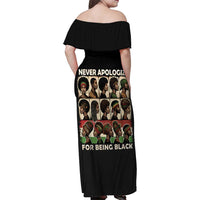Never Apologize for Being Proudly Black Family Matching Off Shoulder Maxi Dress and Hawaiian Shirt African Human - Wonder Print Shop