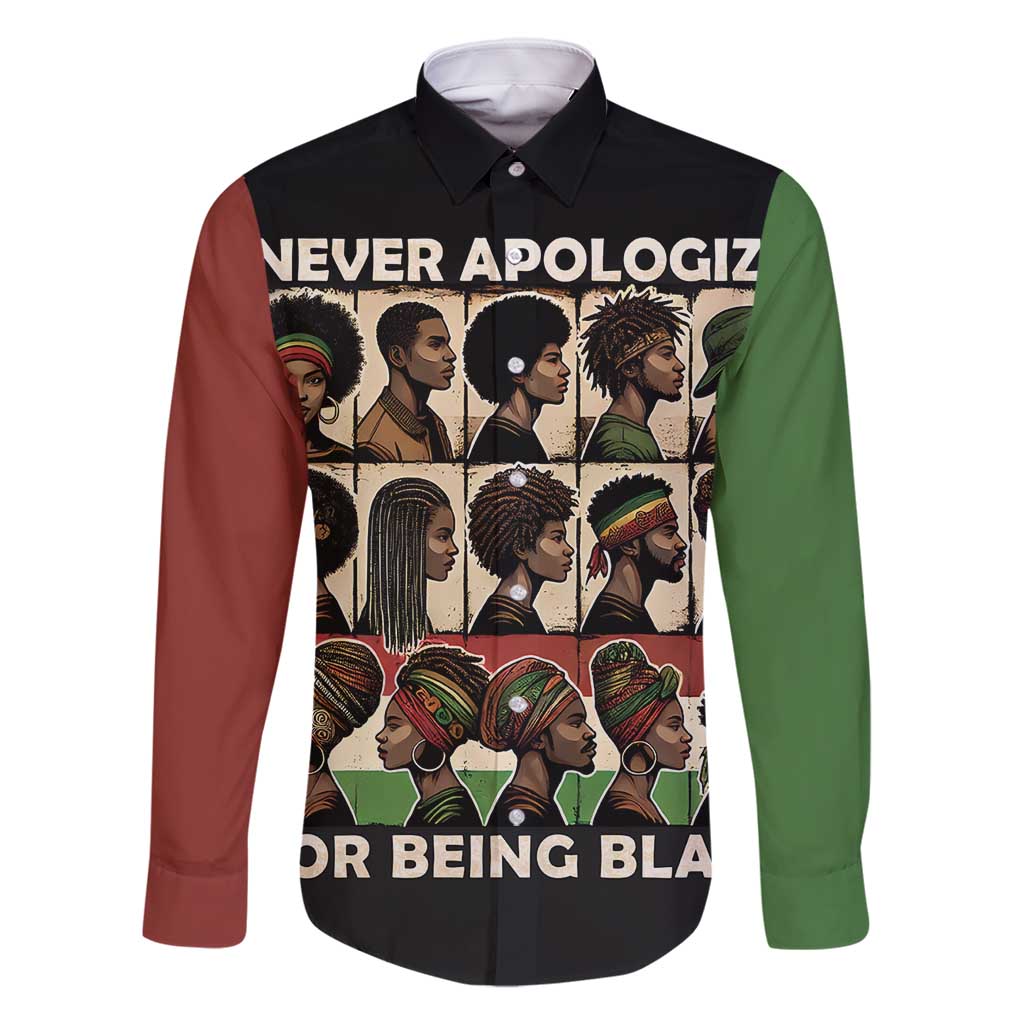Never Apologize for Being Proudly Black Family Matching Off Shoulder Short Dress and Hawaiian Shirt African Human - Wonder Print Shop