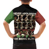 Never Apologize for Being Proudly Black Family Matching Short Sleeve Bodycon Dress and Hawaiian Shirt African Human - Wonder Print Shop