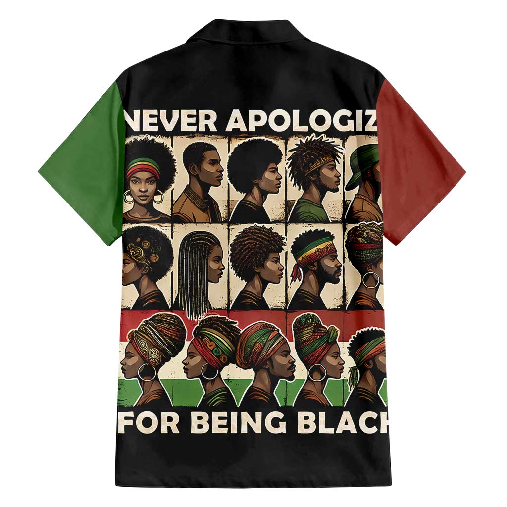 Never Apologize for Being Proudly Black Family Matching Short Sleeve Bodycon Dress and Hawaiian Shirt African Human - Wonder Print Shop