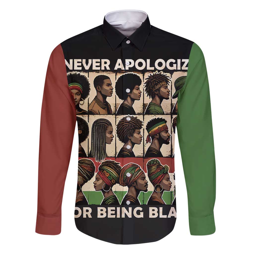 Never Apologize for Being Proudly Black Family Matching Short Sleeve Bodycon Dress and Hawaiian Shirt African Human - Wonder Print Shop