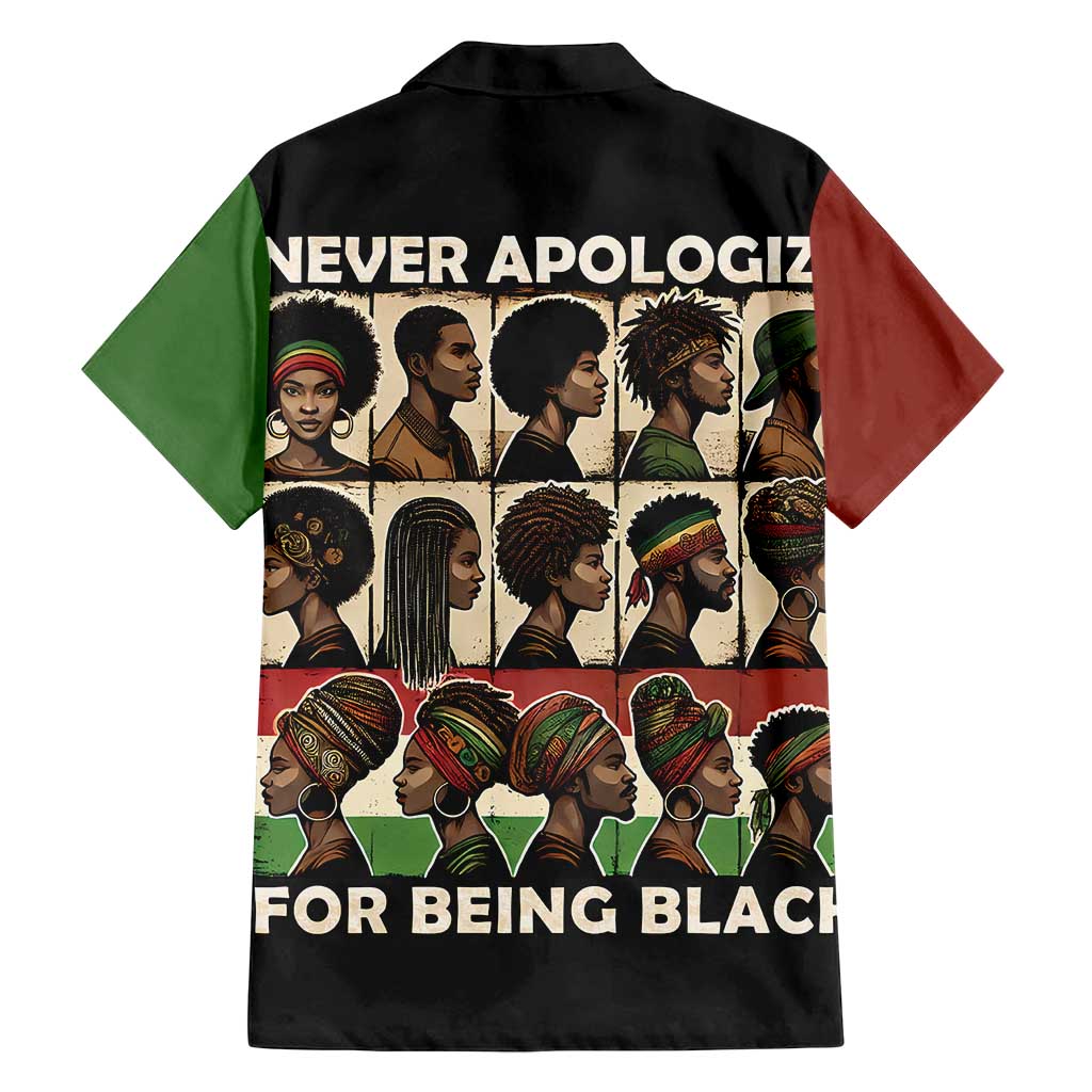 Never Apologize for Being Proudly Black Family Matching Summer Maxi Dress and Hawaiian Shirt African Human - Wonder Print Shop