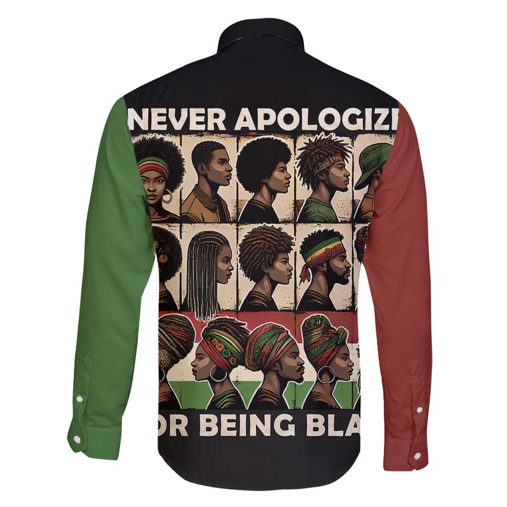 Never Apologize for Being Proudly Black Family Matching Summer Maxi Dress and Hawaiian Shirt African Human - Wonder Print Shop