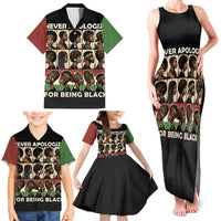Never Apologize for Being Proudly Black Family Matching Tank Maxi Dress and Hawaiian Shirt African Human - Wonder Print Shop