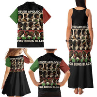 Never Apologize for Being Proudly Black Family Matching Tank Maxi Dress and Hawaiian Shirt African Human - Wonder Print Shop