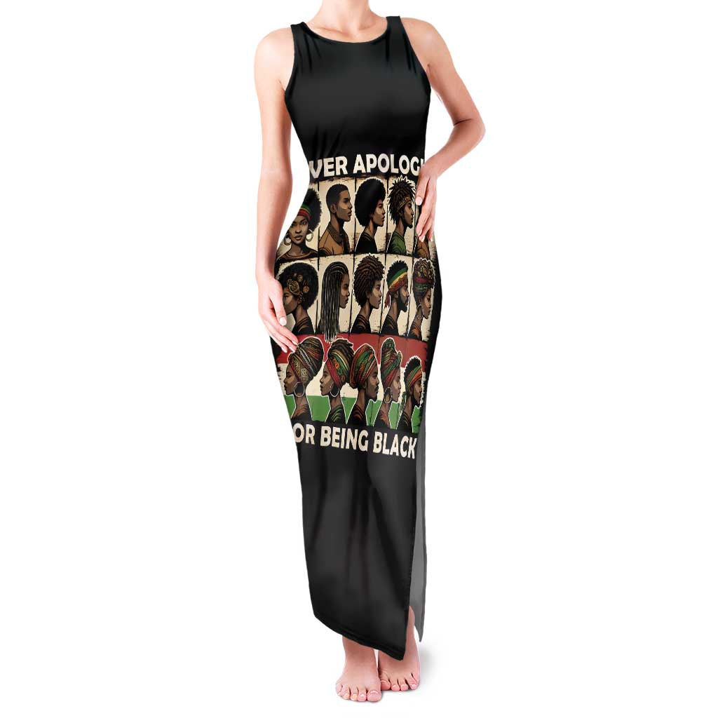 Never Apologize for Being Proudly Black Family Matching Tank Maxi Dress and Hawaiian Shirt African Human - Wonder Print Shop