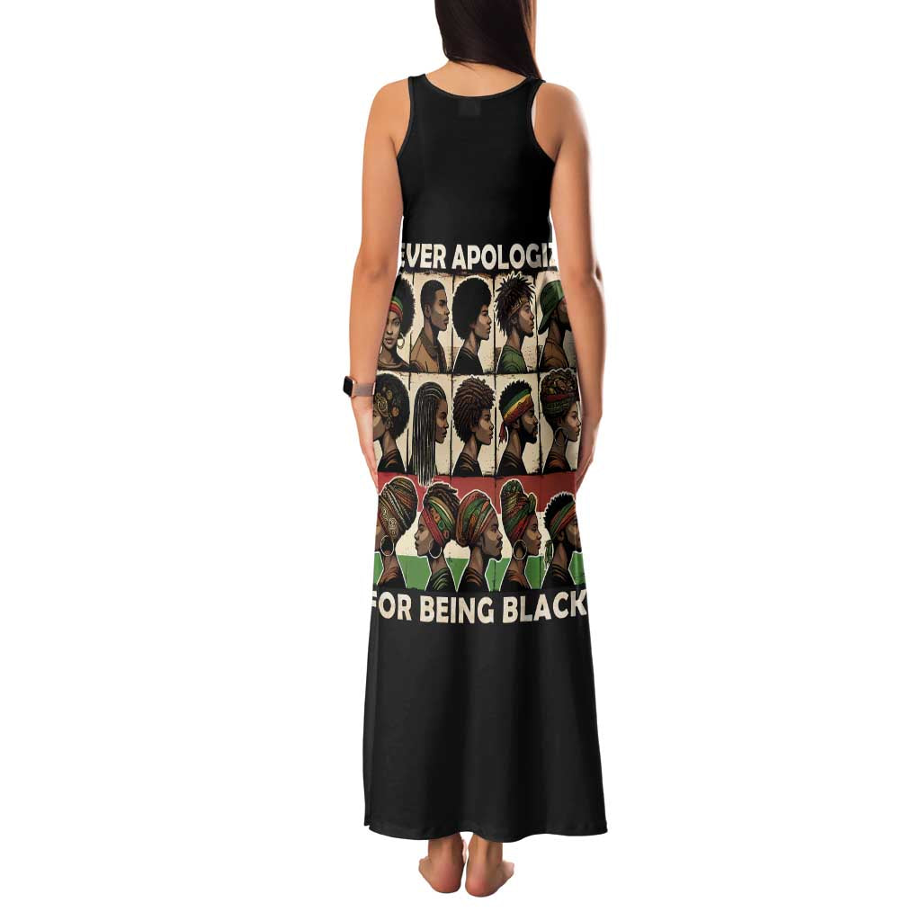 Never Apologize for Being Proudly Black Family Matching Tank Maxi Dress and Hawaiian Shirt African Human - Wonder Print Shop