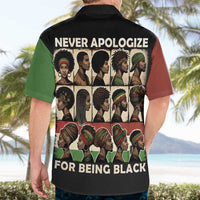 Never Apologize for Being Proudly Black Hawaiian Shirt African Human - Wonder Print Shop