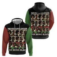 Never Apologize for Being Proudly Black Hoodie African Human - Wonder Print Shop