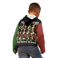 Never Apologize for Being Proudly Black Kid Hoodie African Human - Wonder Print Shop