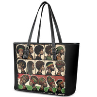 Never Apologize for Being Proudly Black Leather Tote Bag African Human - Wonder Print Shop