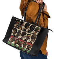 Never Apologize for Being Proudly Black Leather Tote Bag African Human - Wonder Print Shop