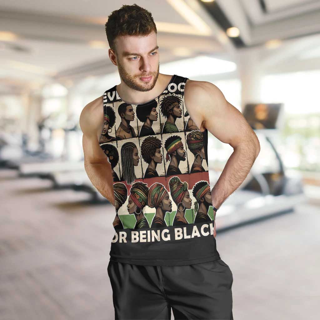 Never Apologize for Being Proudly Black Men Tank Top African Human - Wonder Print Shop