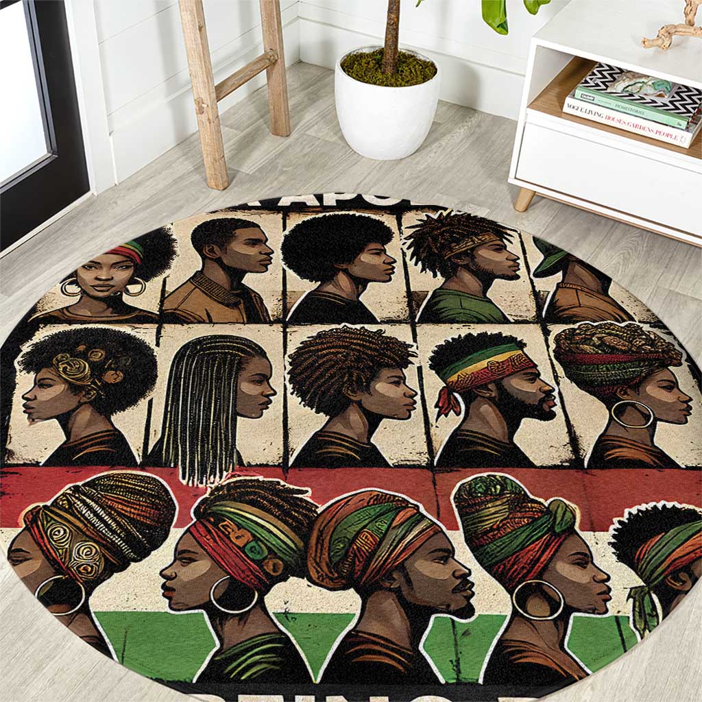 Never Apologize for Being Proudly Black Round Carpet African Human