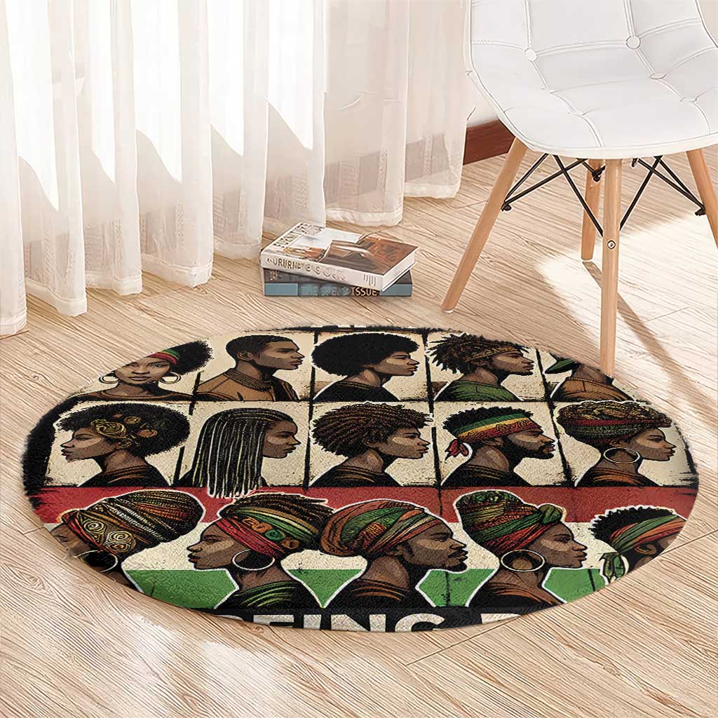 Never Apologize for Being Proudly Black Round Carpet African Human