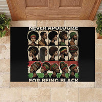Never Apologize for Being Proudly Black Rubber Doormat African Human - Wonder Print Shop