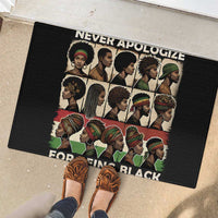 Never Apologize for Being Proudly Black Rubber Doormat African Human - Wonder Print Shop