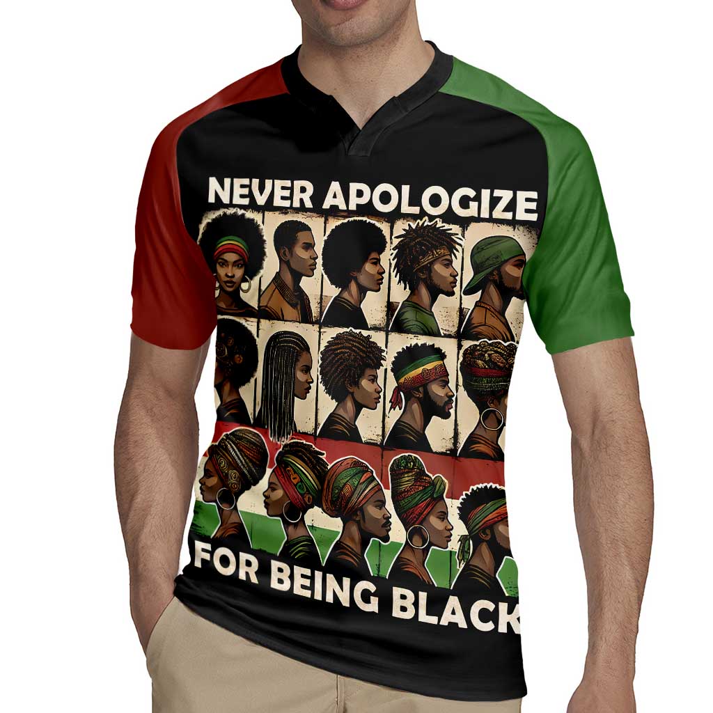 Never Apologize for Being Proudly Black Rugby Jersey African Human - Wonder Print Shop