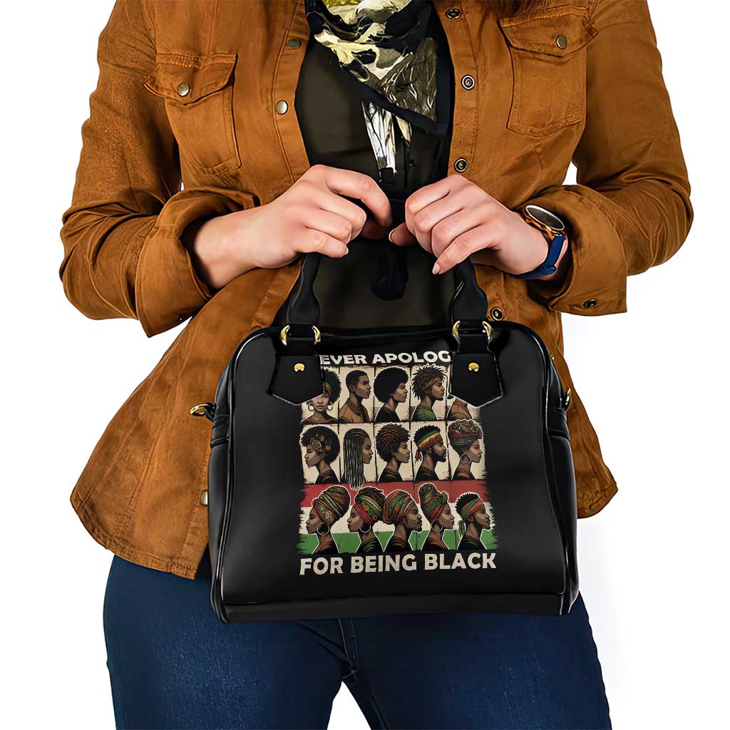 Never Apologize for Being Proudly Black Shoulder Handbag African Human