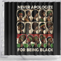 Never Apologize for Being Proudly Black Shower Curtain African Human
