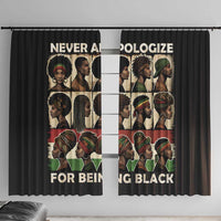 Never Apologize for Being Proudly Black Window Curtain African Human - Wonder Print Shop