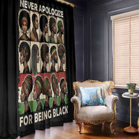 Never Apologize for Being Proudly Black Window Curtain African Human - Wonder Print Shop