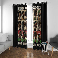 Never Apologize for Being Proudly Black Window Curtain African Human - Wonder Print Shop