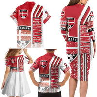 Denmark Football Family Matching Long Sleeve Bodycon Dress and Hawaiian Shirt Danish Dynamite Soccer - Road To Champion - Wonder Print Shop
