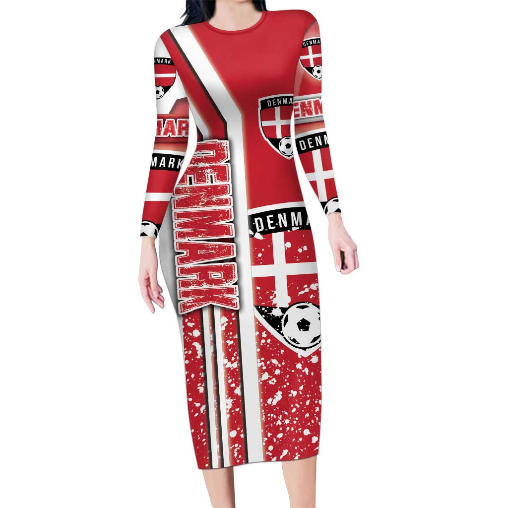 Denmark Football Family Matching Long Sleeve Bodycon Dress and Hawaiian Shirt Danish Dynamite Soccer - Road To Champion - Wonder Print Shop