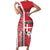 Denmark Football Family Matching Short Sleeve Bodycon Dress and Hawaiian Shirt Danish Dynamite Soccer - Road To Champion - Wonder Print Shop