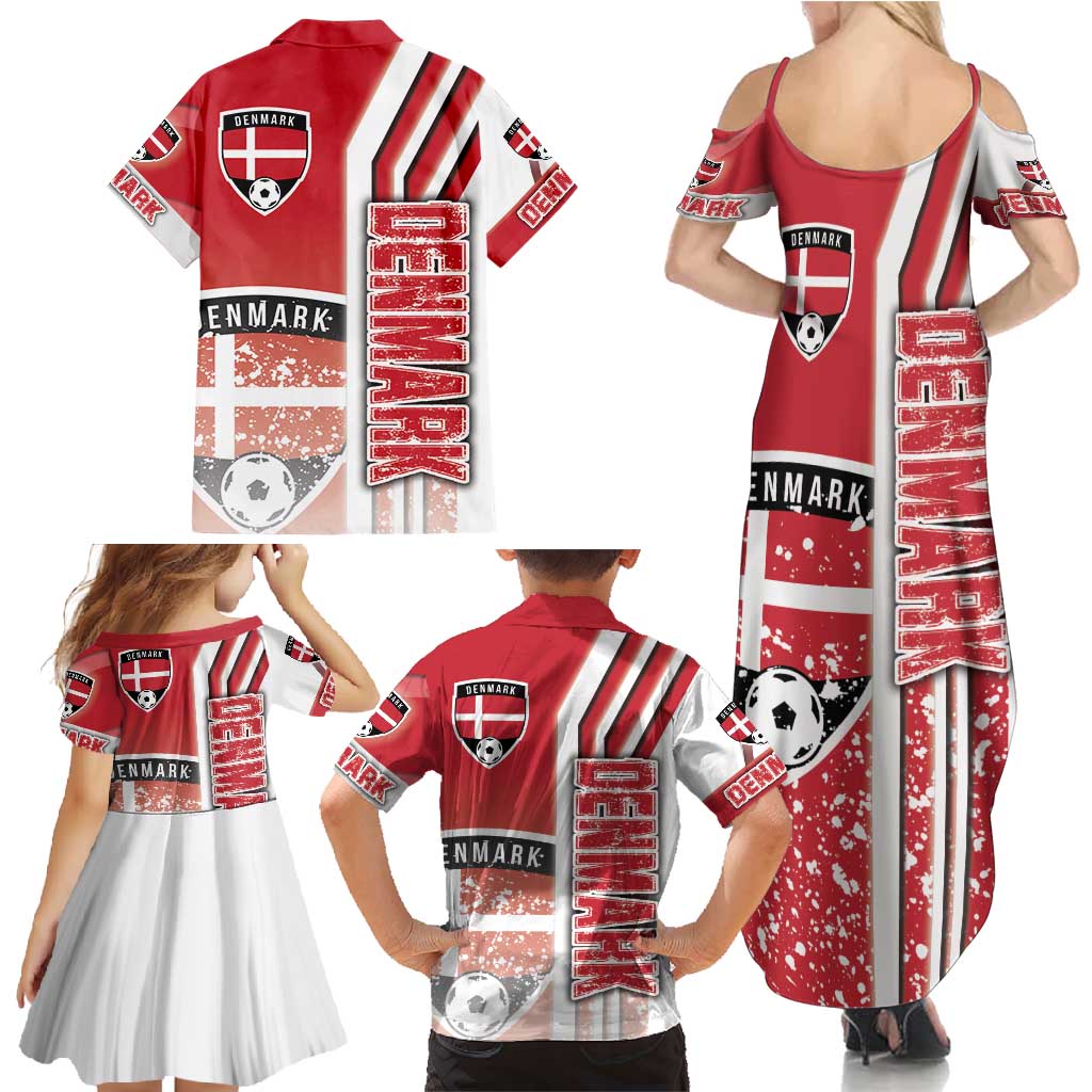 Denmark Football Family Matching Summer Maxi Dress and Hawaiian Shirt Danish Dynamite Soccer - Road To Champion - Wonder Print Shop