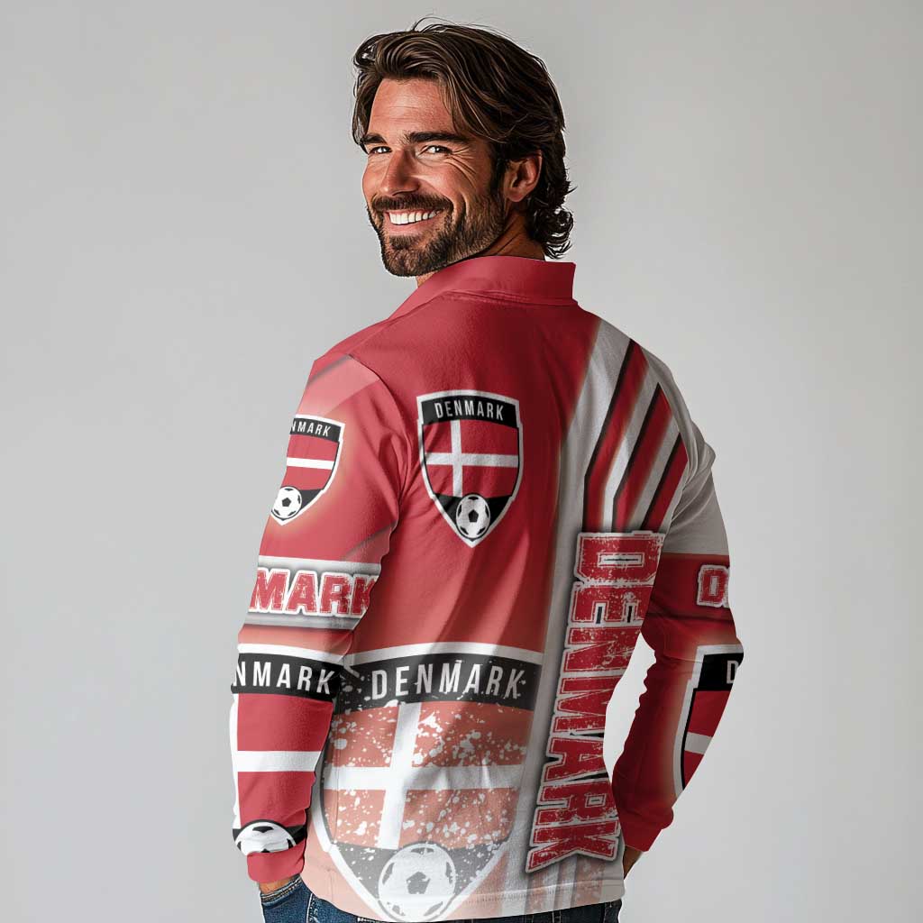 Denmark Football Long Sleeve Polo Shirt Danish Dynamite Soccer - Road To Champion - Wonder Print Shop